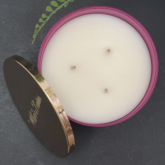 BBW Black Cherry Merlot White Barn Bath & Body Works 3 Wick Candle - Picture 6 of 10